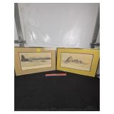 L.N. EIFERT FRAMED PRINTS, BRIDGE, FARM HOUSE