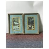 2 VINTAGE FRAMED PICTURES, "BE IT EVER SO HUMBLE"