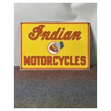 INDIAN MOTORCYCLE REPO METAL SIGN, 8" X 12"