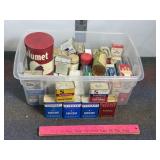 SMALL TUB OF VINTAGE SPICE TINS