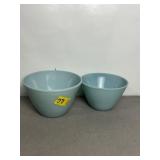 FIRE-KING DELPHITE BLUE SPLASH-PROOF MIXING BOWLS