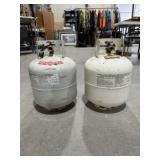 2 PROPANE TANKS, 1 FULL, 1 1/4 FULL
