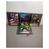 FRAMED MARVEL CHARACTER PICTURES, 10" X 8 "