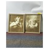 M.B. PARKINSON VINTAGE FRAMED PRINTS, 12" X 10"