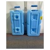 2 BLUE PLASTIC WATER BRICKS