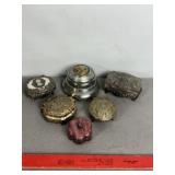 VINTAGE METAL TRINKET BOXES, 1 MUSIC BOX