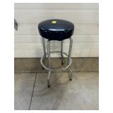 BLACK PADDED STOOL, 29 1/2" T