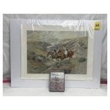 C.M. RUSSELL PRINT " TROUBLE HUNTER" 19" X 15"