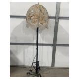 VINTAGE FLOOR LAMP W/ FRINGED SHADE