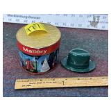 MALLORY SALESMAN SAMPLE HAT & BOX, HAT PLASTIC