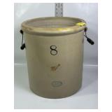 REDWING #8 STONEWARE CROCK W/ WIRE HANDLES