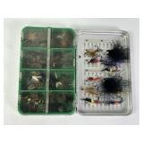 FLY FISHING LURES IN METAL CASE