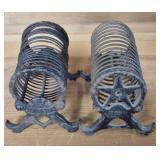 ANTIQUE "STAR" & "DIAMOND CAST IRON LETTER HOLDERS