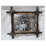 ANTIQUE FRAME NATIVE & WHITE MAN DELEGATION PRINT