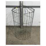 VINTAGE METAL CRAB BASKET, 29" T X 19"