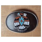 SOUTHWESTERN THUNDERBIRD ENAMEL INLAY BUCKLE