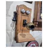 ANTIQUE OAK TELEPHONE