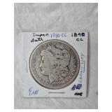 1890 CARSON CITY SILVER DOLLAR - FINE - SUPER DATE