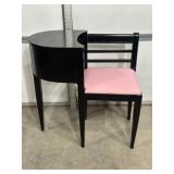 VINTAGE BLACK GOSSIP BENCH W/ PINK SEAT