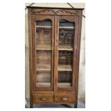 ANTIQUE DISPLAY CABINET 78" x 38" x 16.5"
