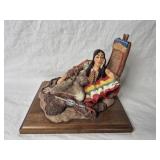 OHRMANN RUSSELL HAND PAINTED RESIN NATIVE WOMAN