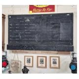 ANTIQUE WOOD RAILROAD BULLETIN SCHEDULE BOARD