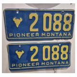 PAIR GREAT FALLS PIONEER MONTANA LICENSE PLATES