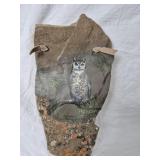 EARLY A. NADINE PICKATHORNE OWL PAINTING ROCK ART