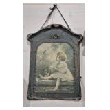 ANTIQUE "SONG OF THE BLUEBIRD" TEXTURED ART