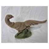 VICTORIAN FLOCKED CAST IRON QUAIL DOOR STOP