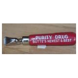 EARLY PURITY DRUG BUTTE, MT. WOOD HANDLE OPENER