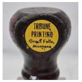 EARLY GREAT FALLS, MT TRIBUNE PRINTING STAMP
