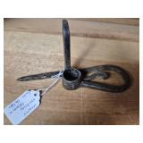 ANTIQUE IRON TOMMY STICKER MINING CANDLE HOLDER
