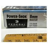 FEDERAL AMMO (15 TOTAL)  8mm MAUSER 170gr