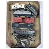 VINTAGE PLASTIC TRAIN CARS & TRANSFORMER