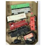 VINTAGE PLASTIC TRAIN CARS & ALLSTATE TRANSFORMER