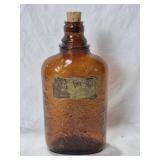 ANTIQUE PINT 4 ROSES WHISKEY FLASK BOTTLE EMBOSSED