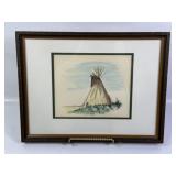 J. FULLER TEPEE ORIGINAL WATERCOLOR, 7 1/2" X 9"