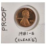 1981-S PROOF CENT "CLEAR S"