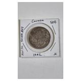 1942 CANADA SILVER HALF DOLLAR