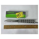 NEW METAL SCHRADE BUTTERFLY KNIFE