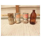 3 BEER CANS AND 1 BEER BTL