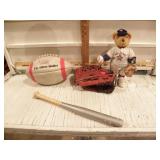 BASEBALL MIT, BEAR, SMALL BAT, COORS LIGHT FOOTBAL