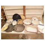 ENAMAL WARE & GRANITE WARE LIDS & DISHES