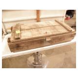 LARGE WOOD AMMO BOX, 30" X 14 1/4" X 7 1/2"