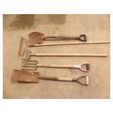 YARD TOOLS, RAKE, SHOVEL, SCRAPER