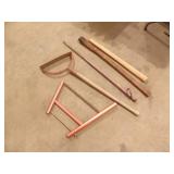AX HANDLES, SAW, METAL POST STAKE