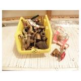 SEVERAL FAUCET PARTS, COPPER, STEEL ELBOWS