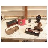 WOOD PIPE, SMALL CAST IRON GRINDER