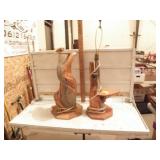 2 WOOD LAMPS